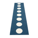 Picture of Blue Pappelina plastic rug VERA Ocean Blue/Vanilla 70 x 375 cm / 2 ¼' x 12 ¼'