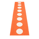 Picture of Orange Pappelina plastic rug VERA Orange/Vanilla 70 x 375 cm / 2 ¼' x 12 ¼'