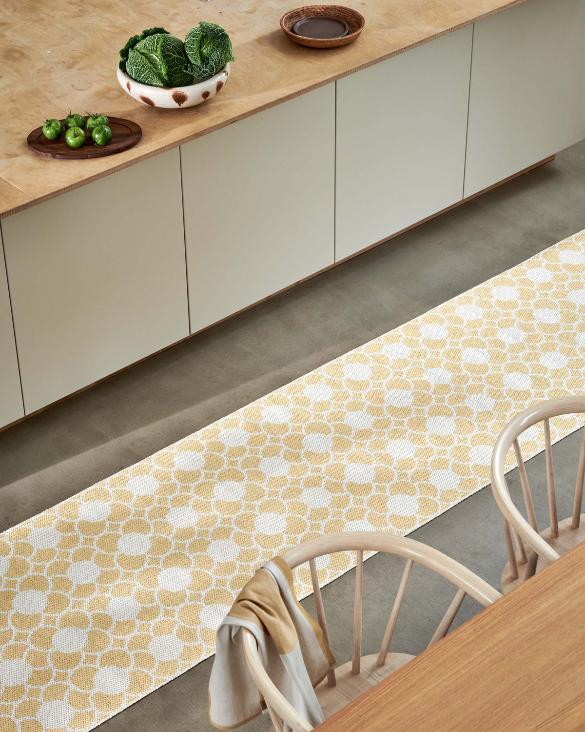 Large Pale Yellow Patterned Rugs ANYA Pale Yellow - Runner Rug – Pappelina